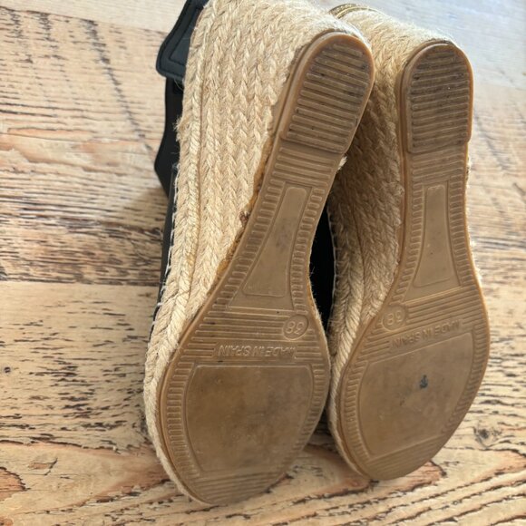 Black Wedge Sandals - Picture 8 of 9